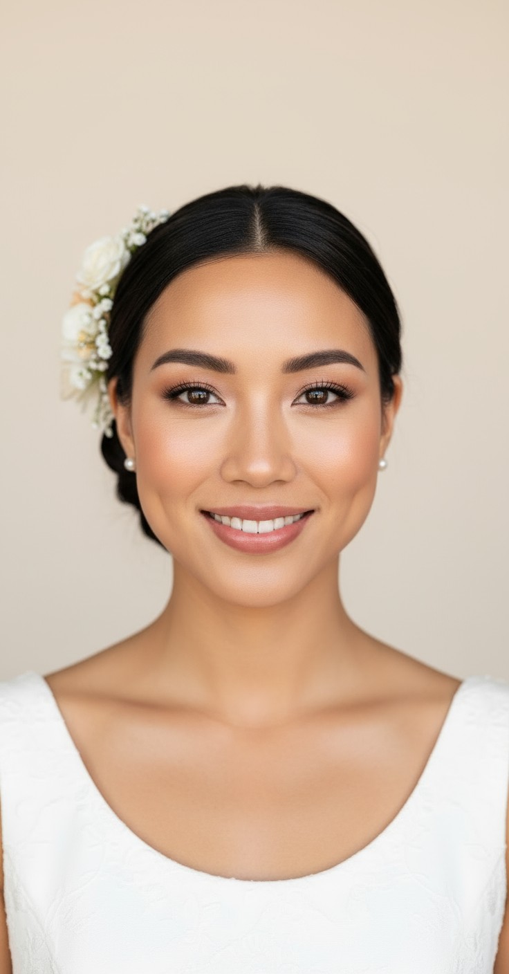 After Bridal Flower Bun